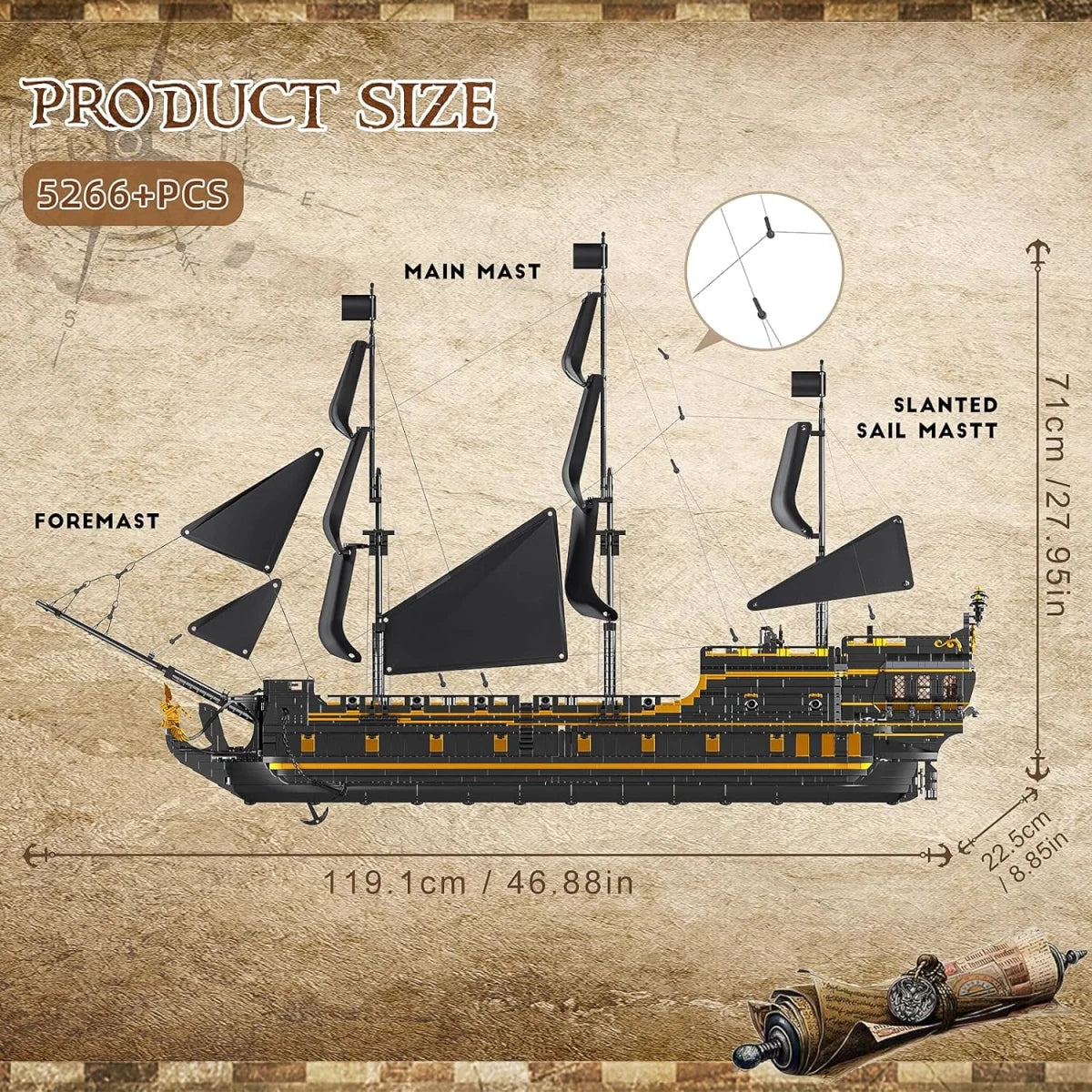 Mould King Black Pearl II 13186 Piratenschiff Klemmbaustein-Set | 4.793 Teile