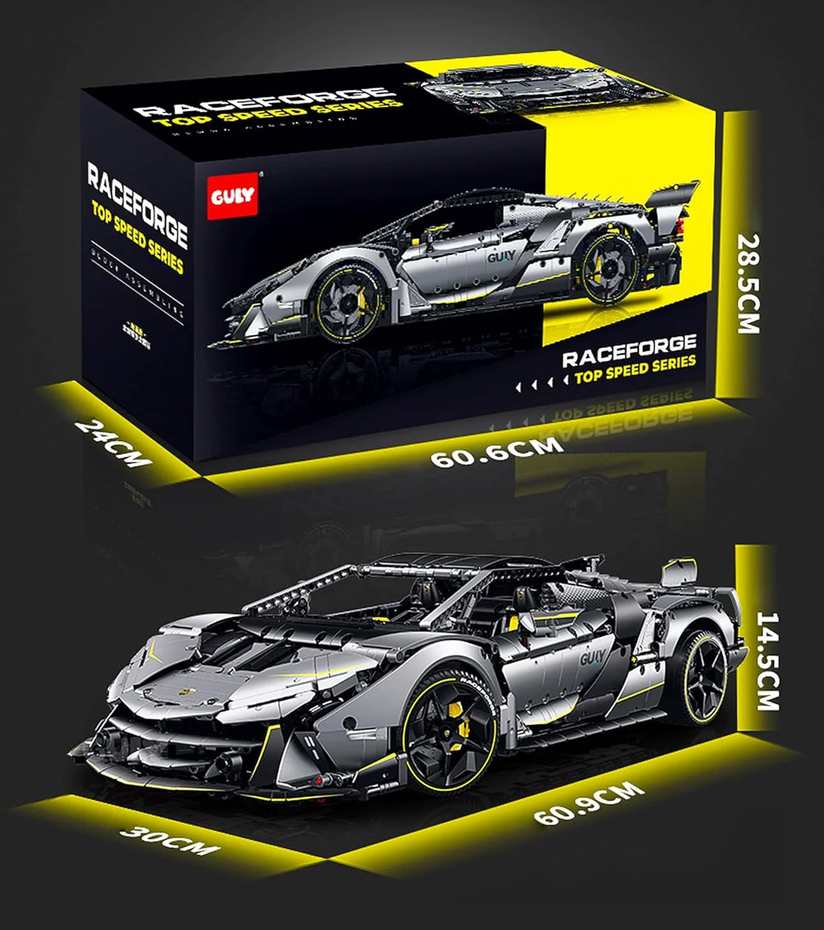 Guly One-Off Supercar 10638 Klemmbaustein-Set | Static Set
