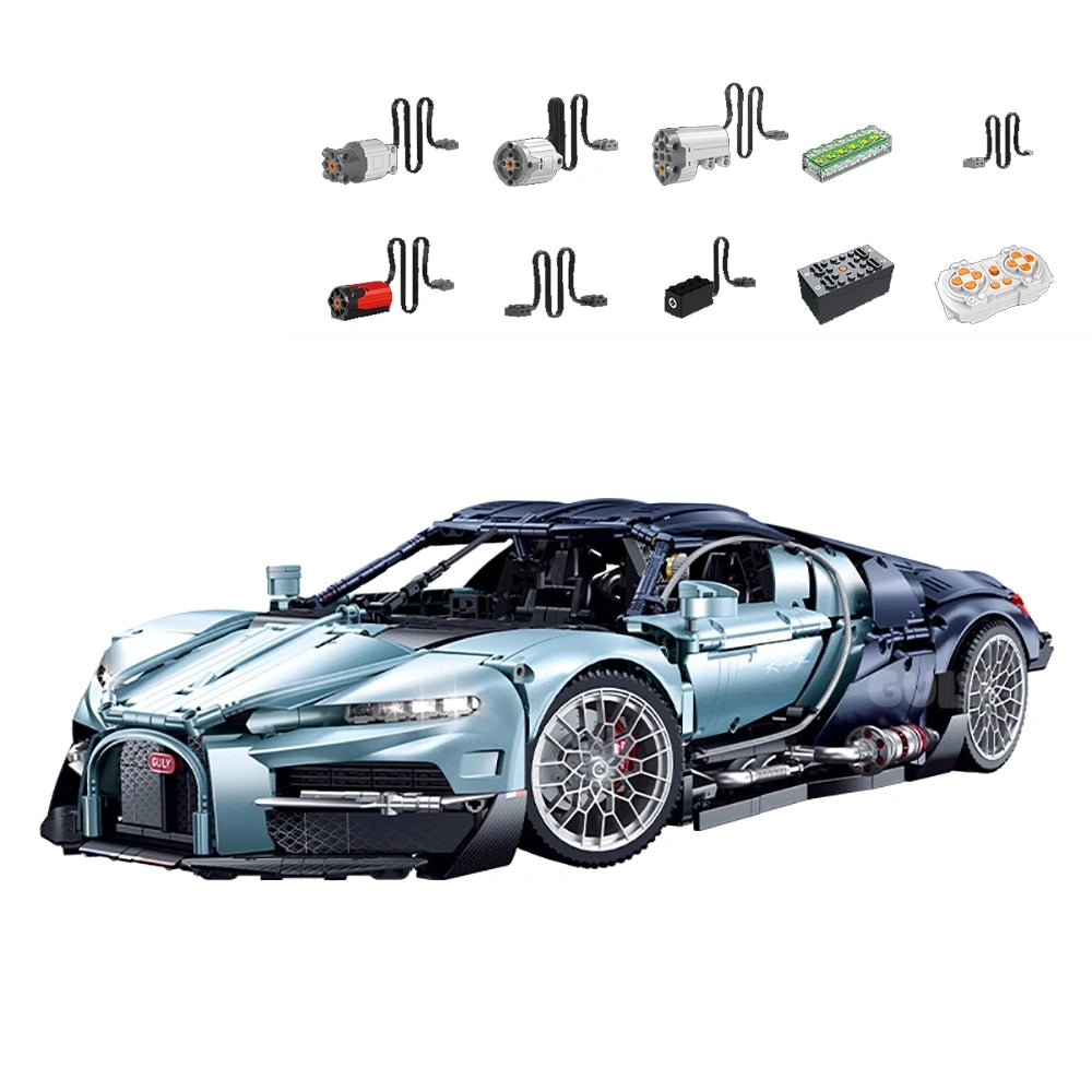 GULY 10648 Bugatti Tourbillon 1:8 Supercar – 3719 Teile Technic Hypercar mit V16 Motor, Getriebe & LED