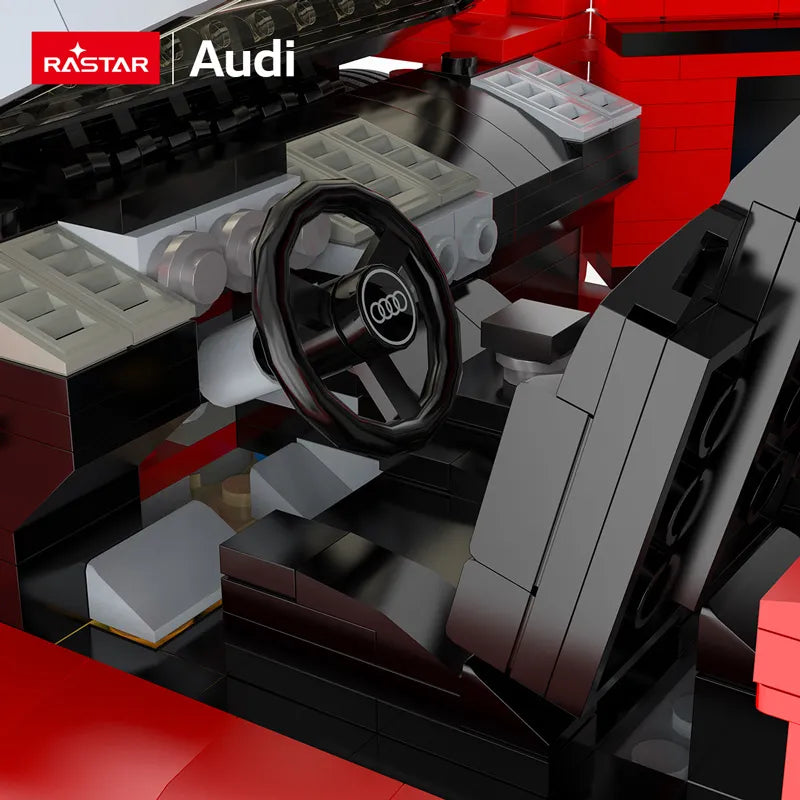 Audi R8 Spyder Klemmbaustein Set 1:14 – RASTAR 93800 Sportwagen Modell mit 1440 Teilen