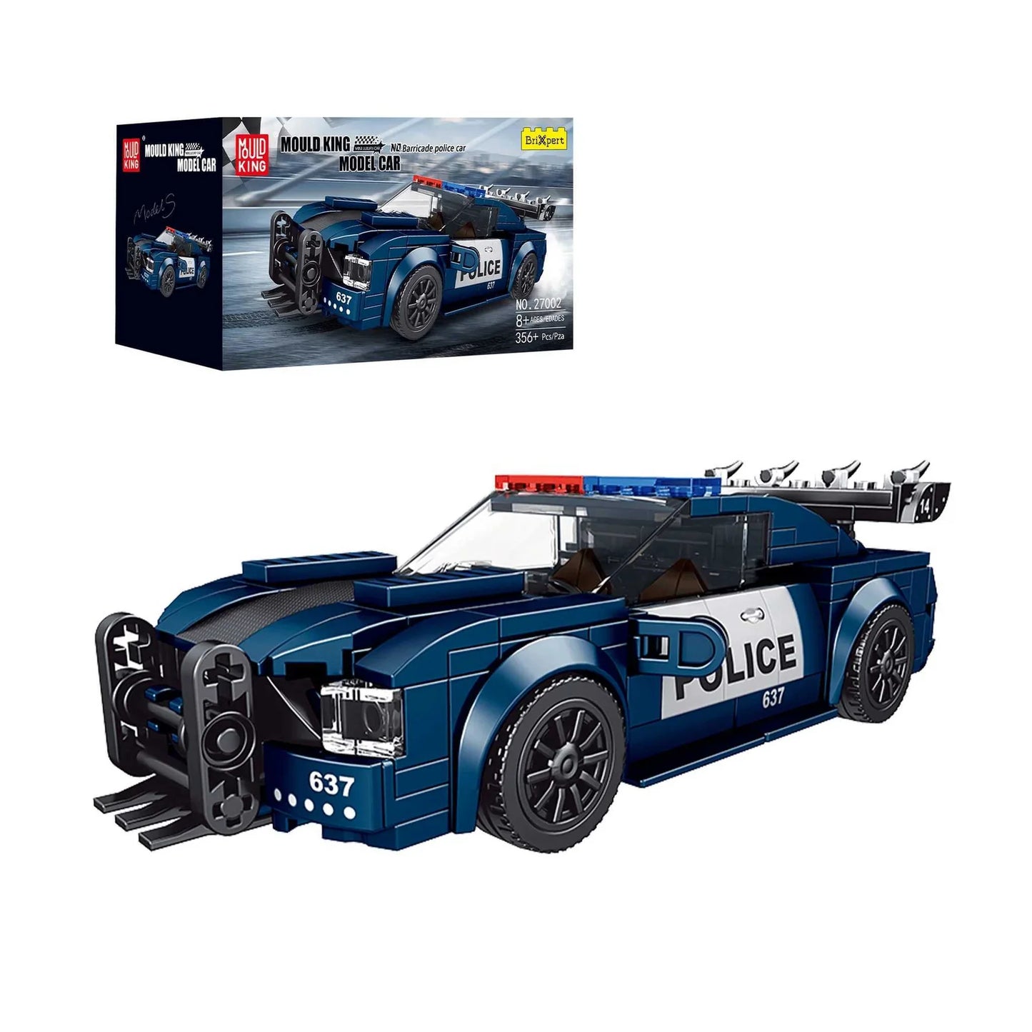 Mould King 27002 US Polizeiwagen Barricade – 356 Teile Klemmbaustein Modell
