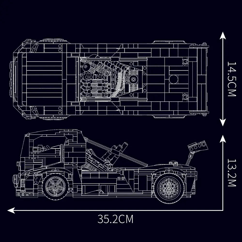 Mould King 10036 Renntruck – 1604 Teile Technik-Klemmbaustein mit Motor, Fernsteuerung und Licht