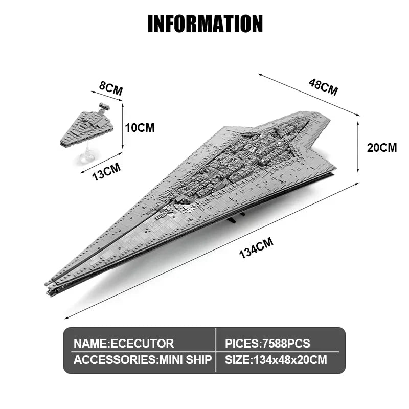 MORK 6001 Executor Star Dreadnought – 7550 Teile Klemmbaustein Raumschiff Sammlermodell