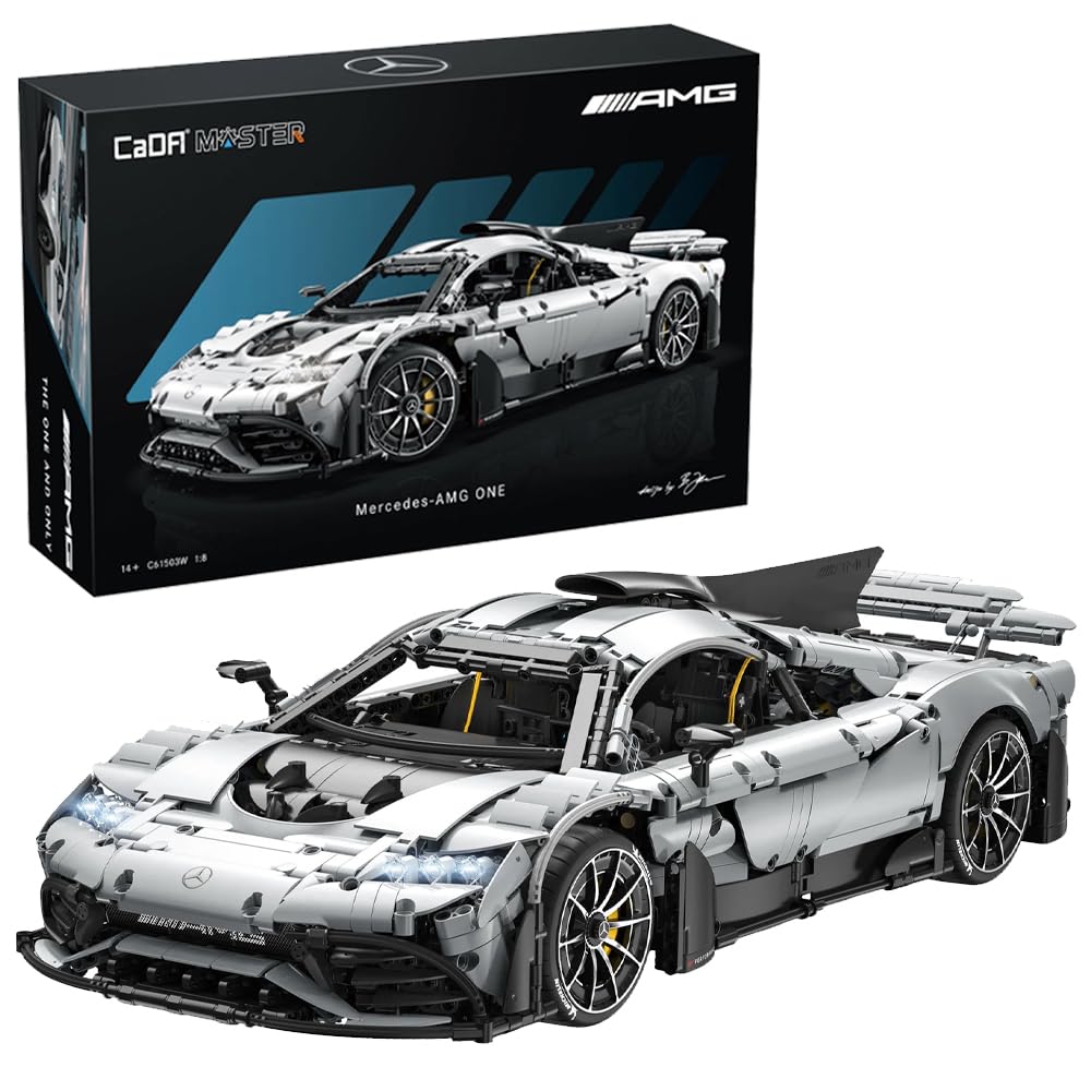 Premium CaDA Mercedes-AMG ONE 1:8 Klemmbaustein-Set (3290+ Teile) mit RC-Fernsteuerung & LED-Beleuchtung – High-Detail Technic Modell