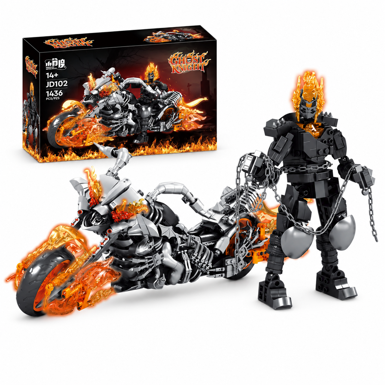 XJD Small Angle JD102 Ghost Knight Motorrad – 1.436 Teile