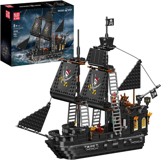 Mould King Black Pearl Piratenschiff-Set 10195 – 1:64 High-Detail Klemmbaustein-Modell mit Funktionsteilen & Deko-Qualität