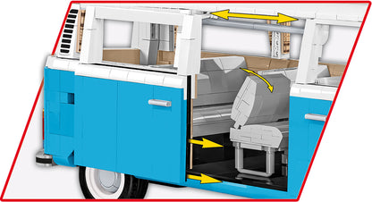 COBI Volkswagen T2b Bus 1:12 (24362) – VW Bulli Klemmbaustein Modell mit 2366 Teilen