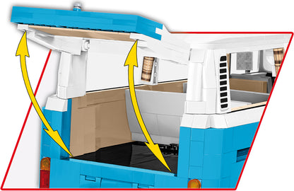 COBI Volkswagen T2b Bus 1:12 (24362) – VW Bulli Klemmbaustein Modell mit 2366 Teilen