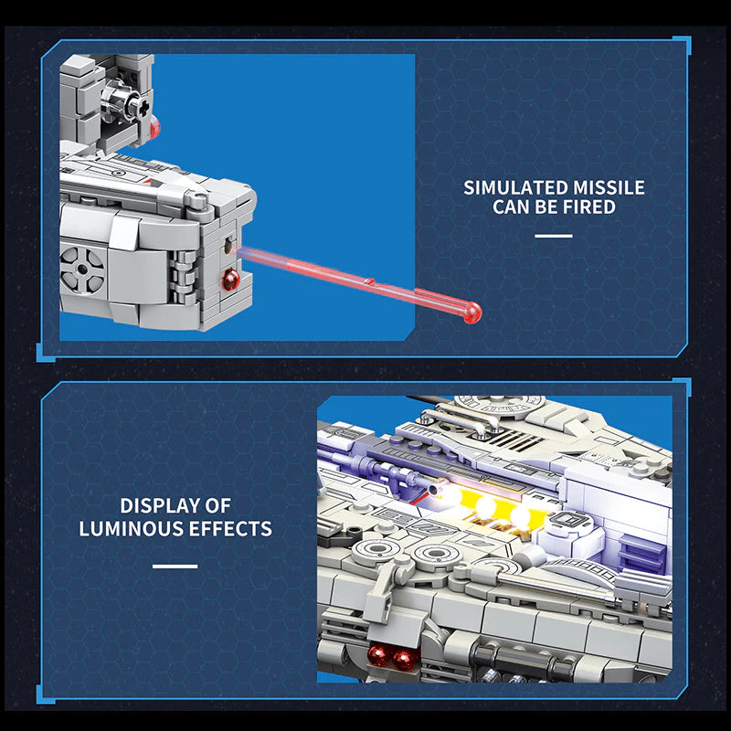 Reobrix 786 Lagrange B192 Heavy Attack Aircraft – Technic-Klemmbaustein-Set mit 800+ Teilen, futuristisches Kampfflugzeug-Modell