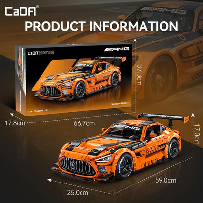 CADA Mercedes AMG GT3 C64008W – 1:8 Klemmbaustein Supercar mit 5466 Teilen | Technik Modell Auto