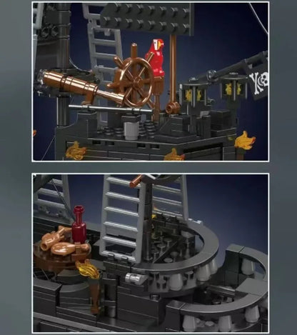 Mould King Black Pearl Piratenschiff-Set 10195 – 1:64 High-Detail Klemmbaustein-Modell mit Funktionsteilen & Deko-Qualität