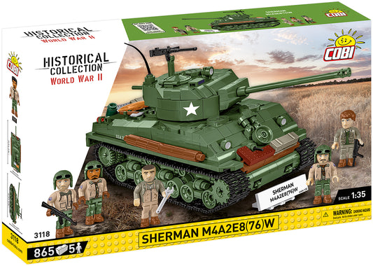 COBI Sherman M4A2E8 „Easy Eight“ Panzer 1:35 (3118) – WWII Klemmbaustein Set mit 865 Teilen