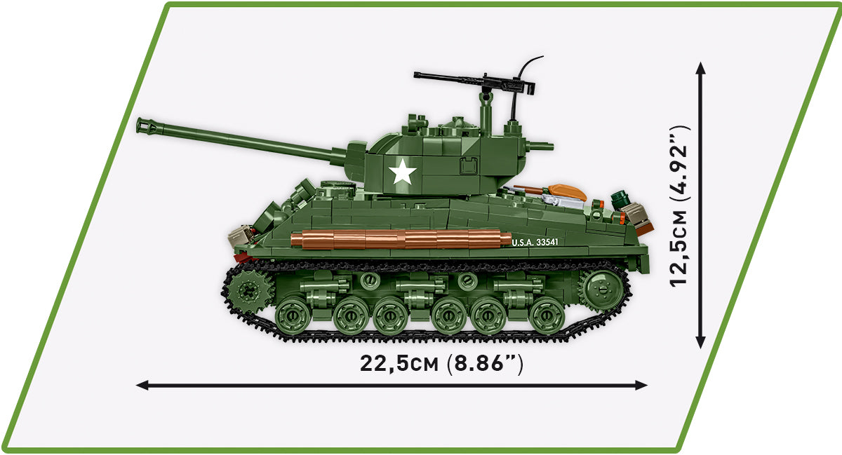 COBI Sherman M4A2E8 „Easy Eight“ Panzer 1:35 (3118) – WWII Klemmbaustein Set mit 865 Teilen