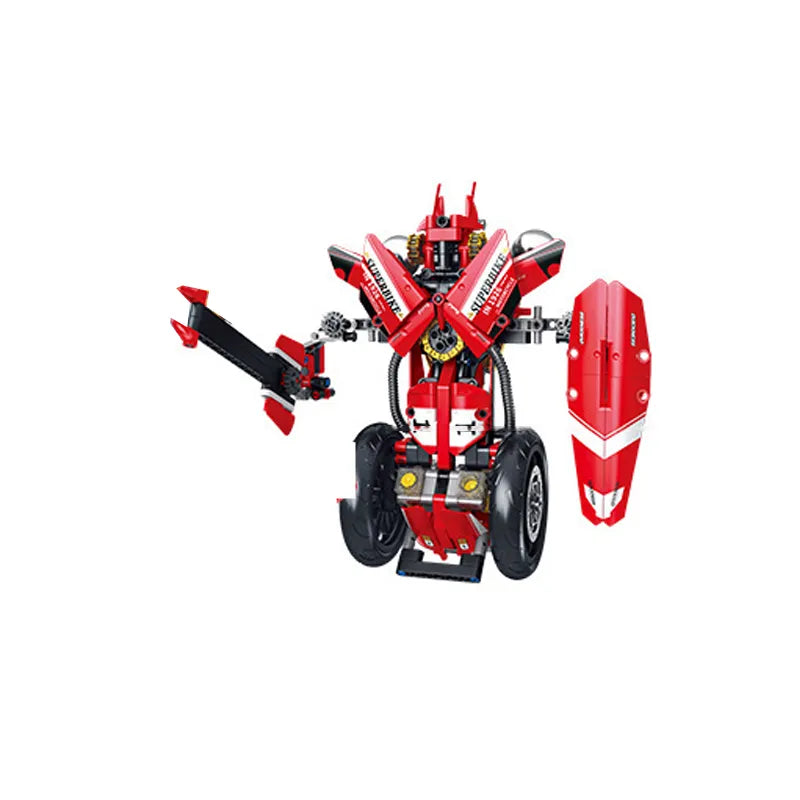 Forange FC9306 Engine-Morph Technic-Set – 594 Teile, Transformer-Modell Motorrad & Roboter, Technic-Klemmbausteine