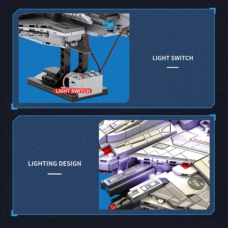 Reobrix 787 Lagrange MQ-25 Stingray Torpedo Bomber – 846 Teile Weltraum-Technic-Klemmbaustein-Set