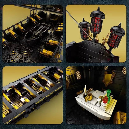 ReoBrix 66036 Black Pearl Piratenschiff-Set – 4910 Teile, High-Detail Klemmbaustein-Modell mit Funktionsdetails für Sammler