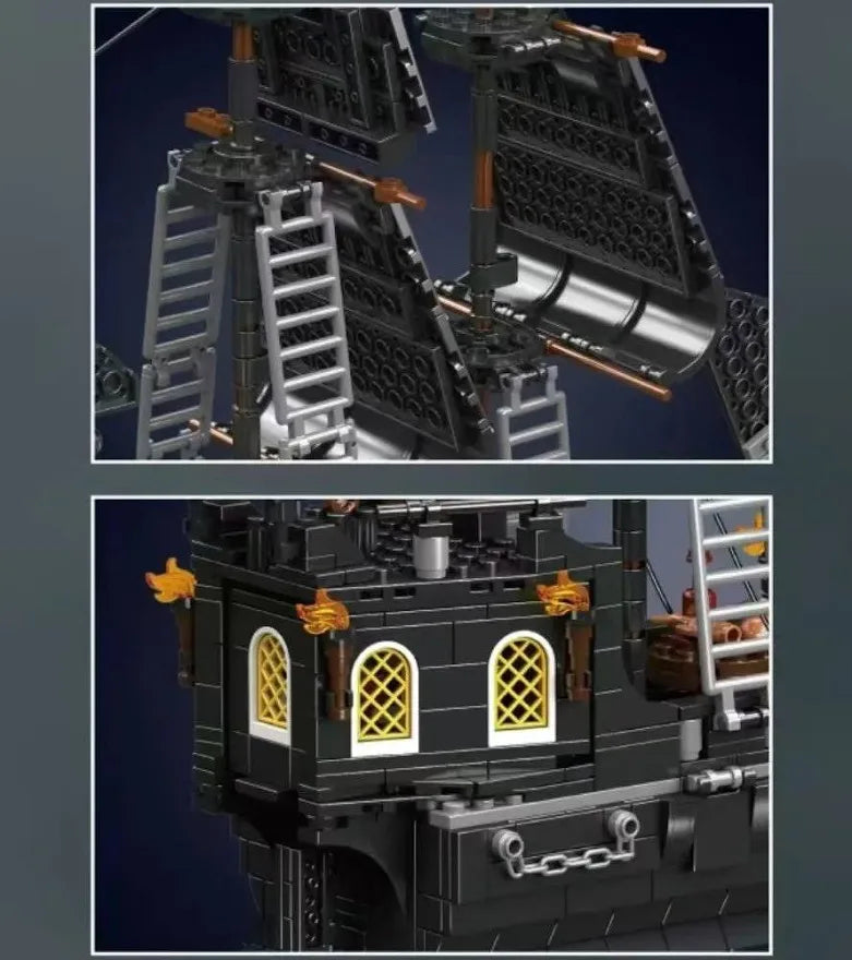 Mould King Black Pearl Piratenschiff-Set 10195 – 1:64 High-Detail Klemmbaustein-Modell mit Funktionsteilen & Deko-Qualität
