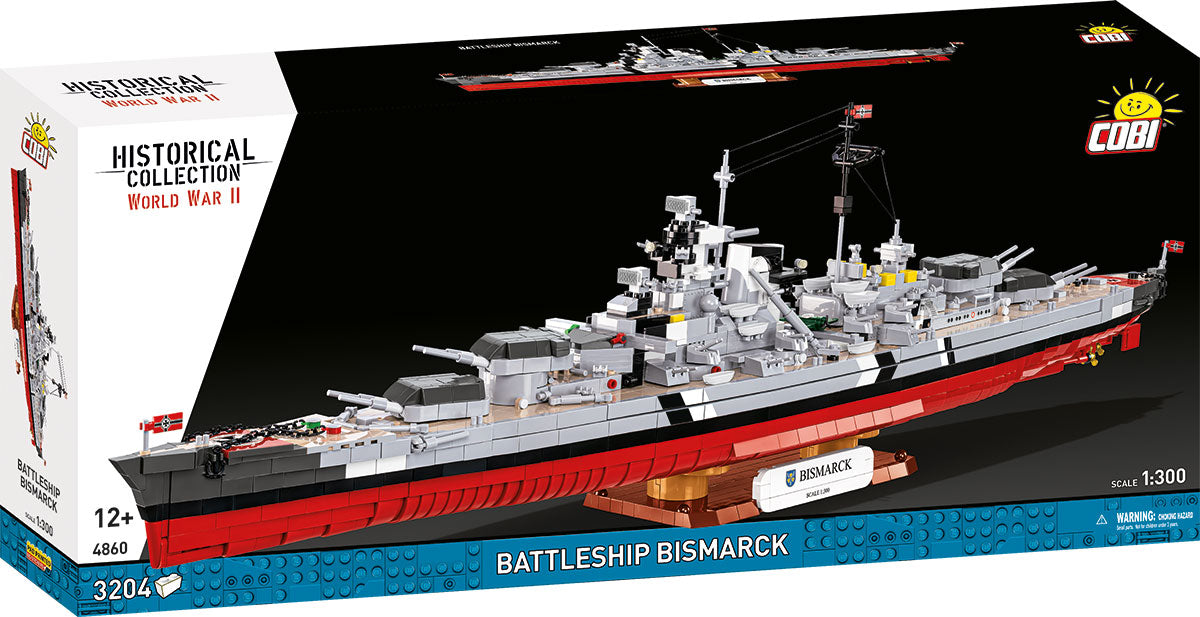 COBI Battleship Bismarck 1:300 (4860) – Großes Schlachtschiff Klemmbaustein Modell mit 3204 Teilen