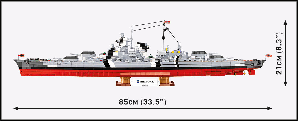 COBI Battleship Bismarck 1:300 (4860) – Großes Schlachtschiff Klemmbaustein Modell mit 3204 Teilen