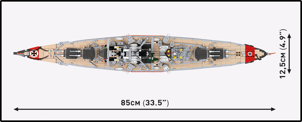 COBI Battleship Bismarck 1:300 (4860) – Großes Schlachtschiff Klemmbaustein Modell mit 3204 Teilen