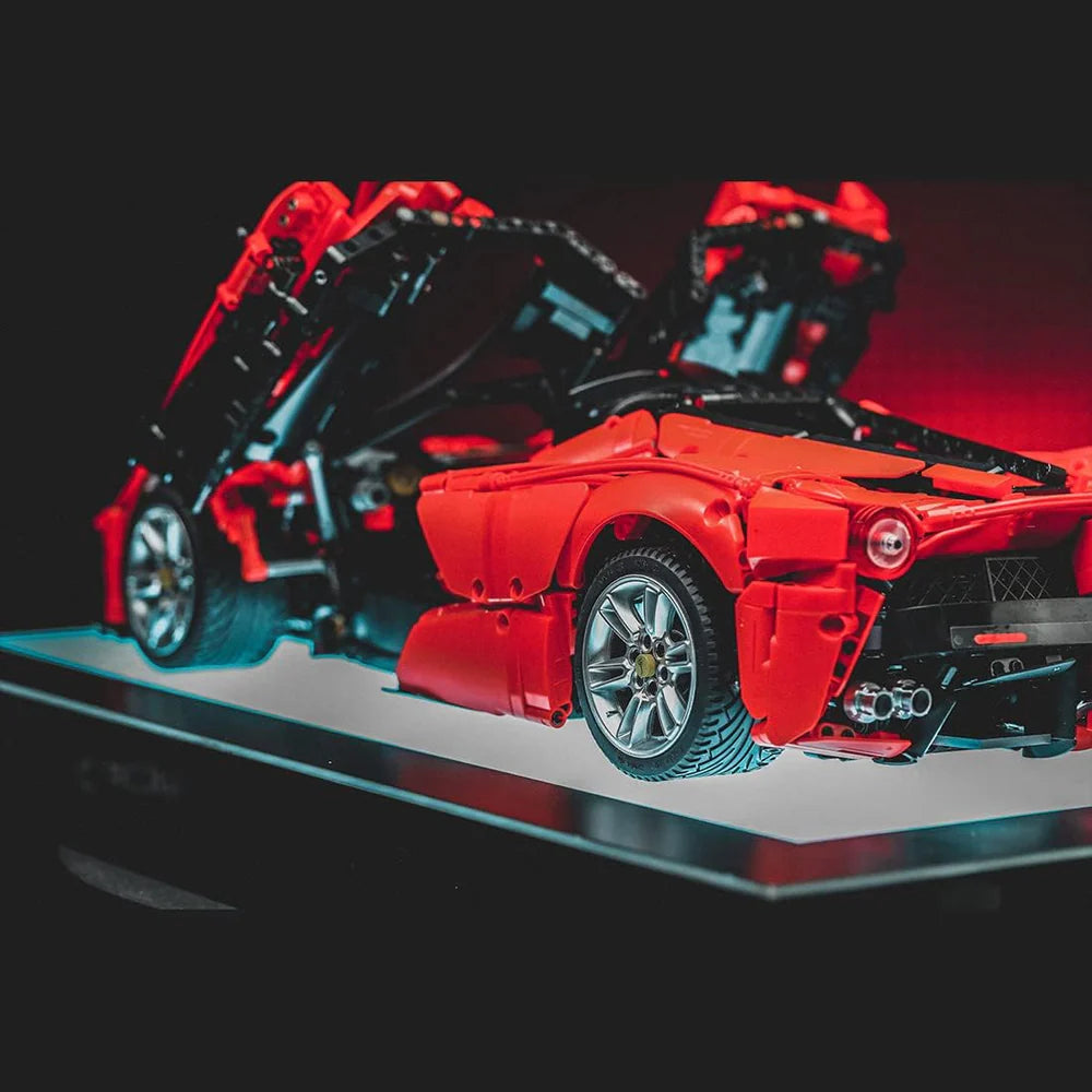 Premium CaDA LaFerrari Klemmbaustein-Set (Hypercar C61505W) – 1:8 Modell mit RC-Funktionen, LED-Beleuchtung & High-Detail Technik