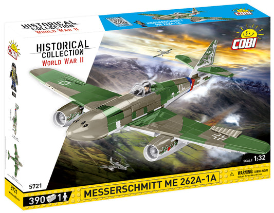 COBI Messerschmitt Me 262 A-1a 1:32 (5721) – Düsenjäger Klemmbaustein Modell mit 390 Teilen