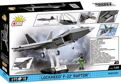 COBI Lockheed F-22 Raptor 1:48 (5855) – Stealth Kampfjet Klemmbaustein Modell mit 695 Teilen
