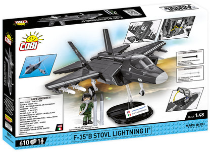 COBI F-35B STOVL Lightning II 1:48 (5857) – Stealth Kampfjet Klemmbaustein Modell mit 610 Teilen