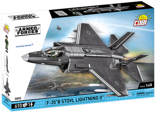 COBI F-35B STOVL Lightning II 1:48 (5857) – Stealth Kampfjet Klemmbaustein Modell mit 610 Teilen