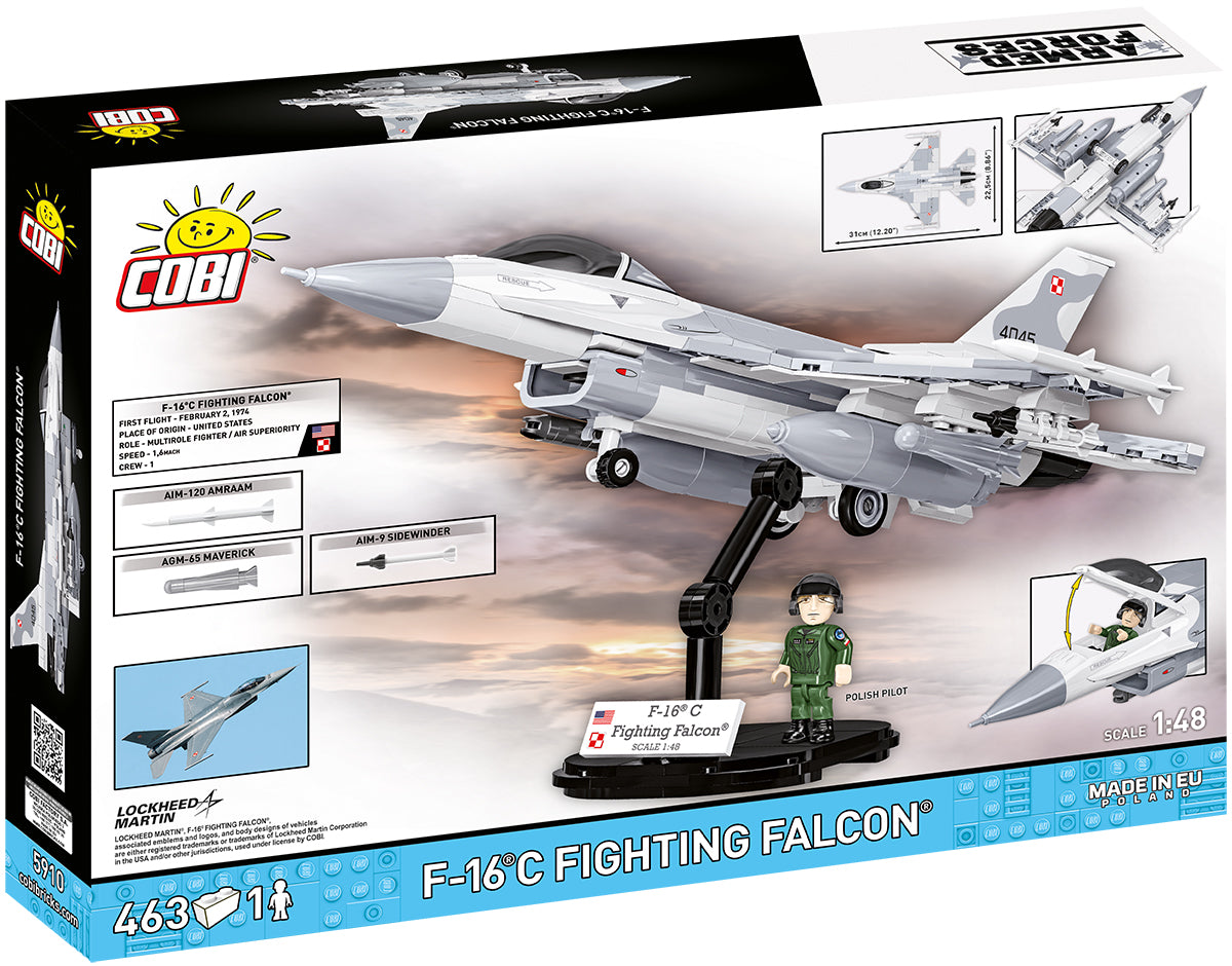COBI F-16C Fighting Falcon 1:48 (5910) – Kampfjet Klemmbaustein Modell mit 463 Teilen