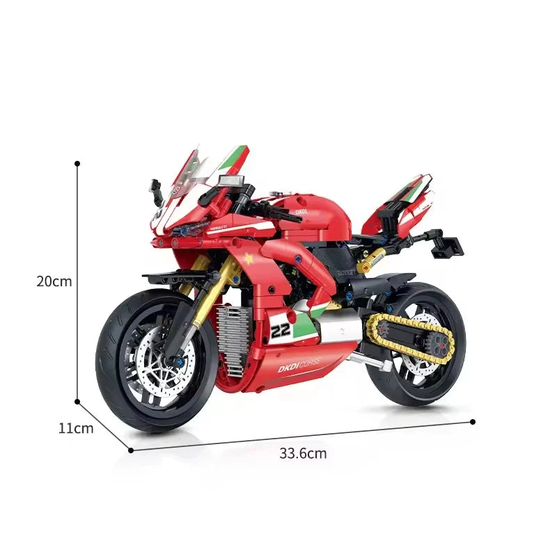 GULY 60516 – Rotes V2 Rennmotorrad 1:8 | 626 Teile