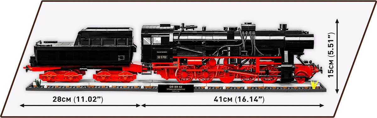 COBI DR BR 52 Dampflokomotive & Eisenbahn-Semaphor 1:35 (6287) – Executive Edition mit 2747 Teilen