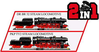 COBI DR BR 52 Dampflokomotive & Eisenbahn-Semaphor 1:35 (6287) – Executive Edition mit 2747 Teilen