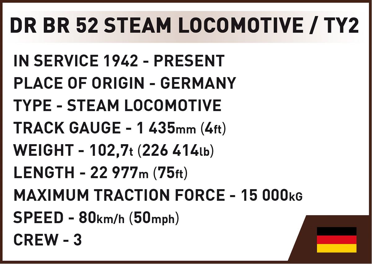COBI DR BR 52 Dampflokomotive & Eisenbahn-Semaphor 1:35 (6287) – Executive Edition mit 2747 Teilen