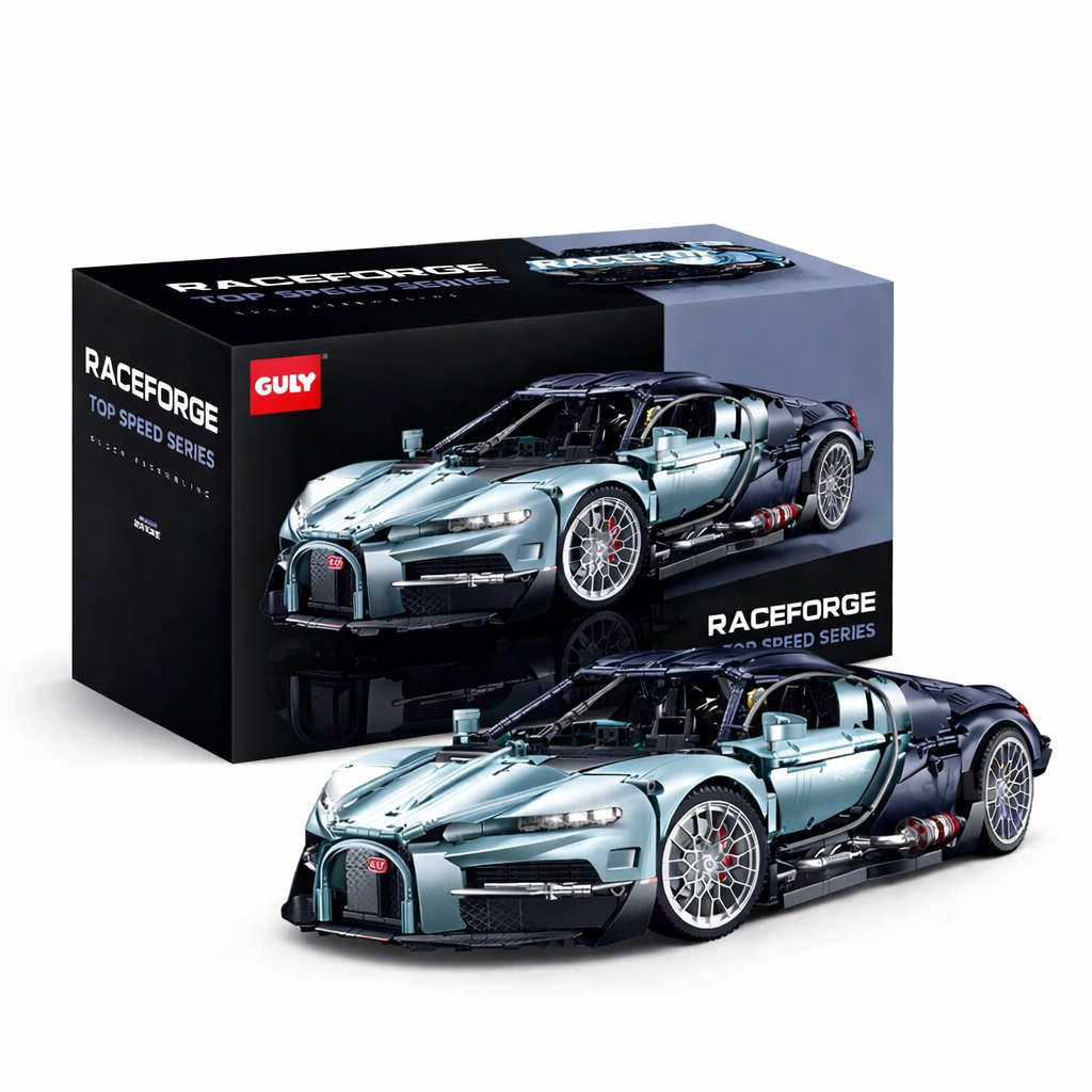 GULY 10648 Bugatti Tourbillon 1:8 Supercar – 3719 Teile Technic Hypercar mit V16 Motor, Getriebe & LED