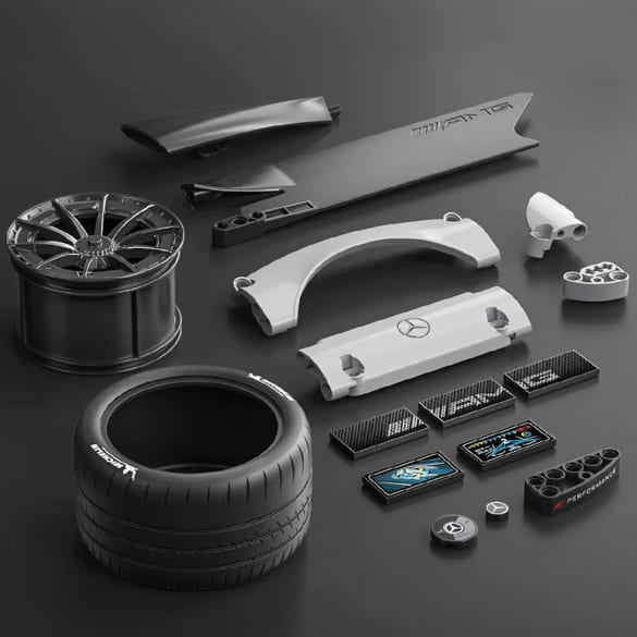 Premium CaDA Mercedes-AMG ONE 1:8 Klemmbaustein-Set (3290+ Teile) mit RC-Fernsteuerung & LED-Beleuchtung – High-Detail Technic Modell