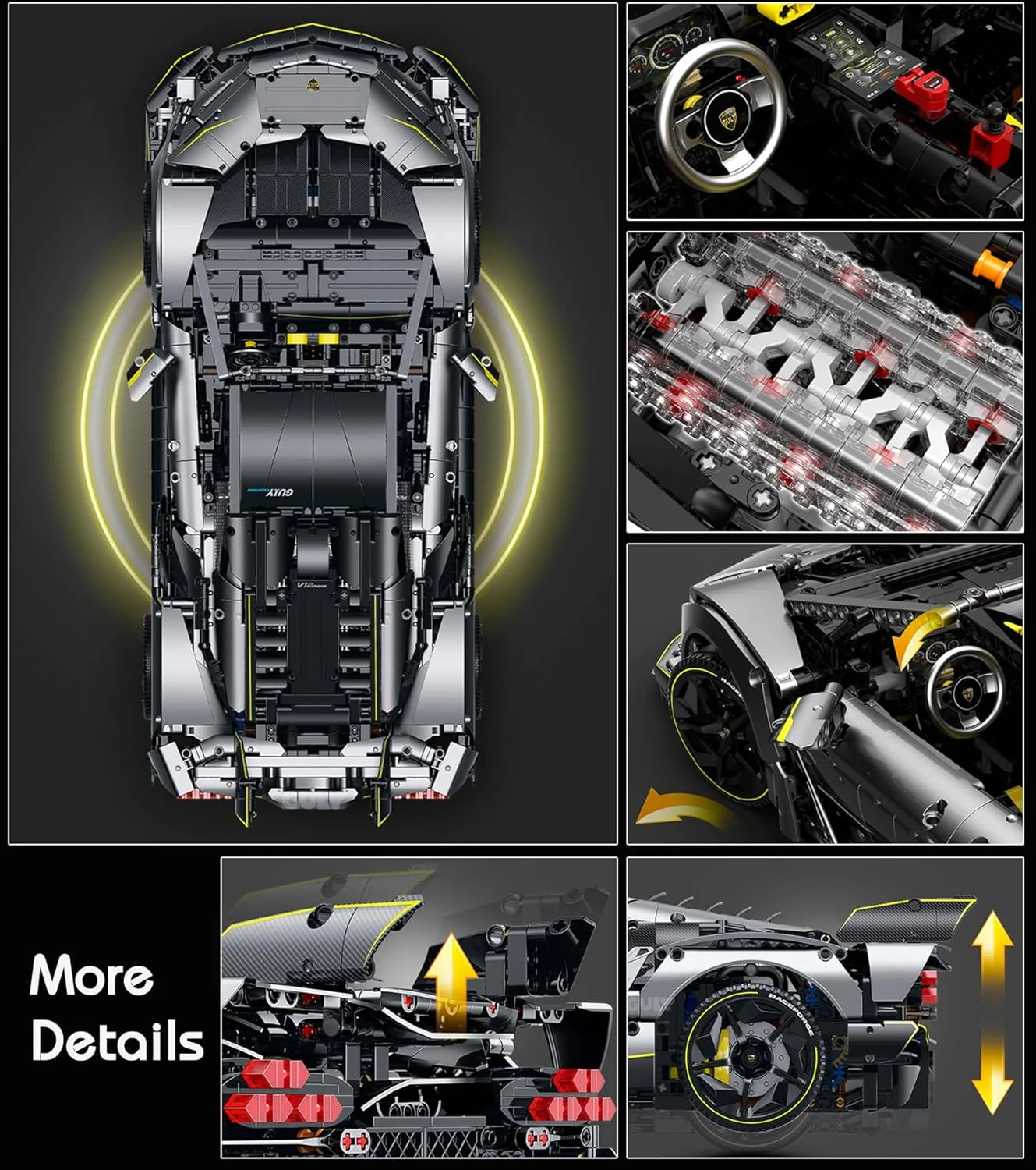 Guly One-Off Supercar 10638 Klemmbaustein-Set | Static Set