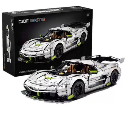 CaDA C61048W Fantasma Super Sports Car – 4346 Teile Technik Klemmbaustein