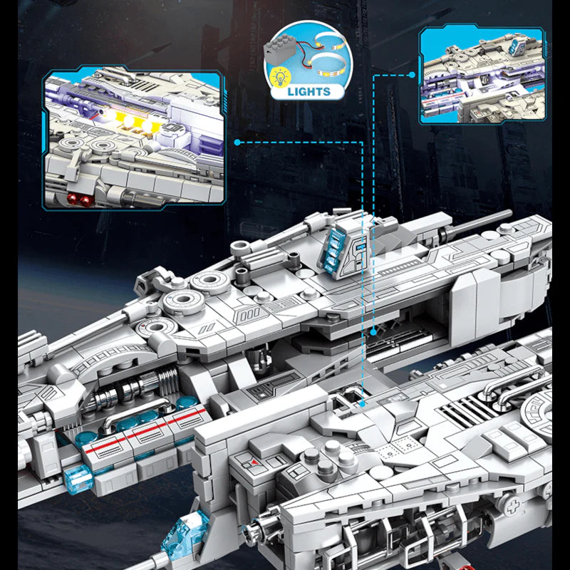 Reobrix 786 Lagrange B192 Heavy Attack Aircraft – Technic-Klemmbaustein-Set mit 800+ Teilen, futuristisches Kampfflugzeug-Modell