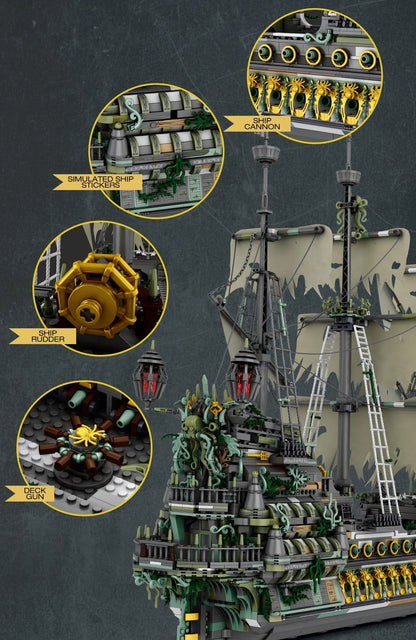 ReoBrix Flying Dutchman Klemmbaustein-Set – 66037, 5865 Teile, High-Detail Piratenschiff-Modell mit Deko-Qualität