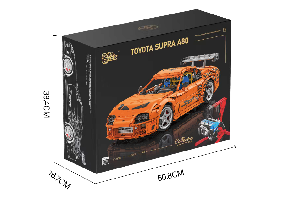Bole Brick Toyota Supra A80 (MK4) – 4.508 Teile im Maßstab 1:8 | offiziell lizenziert