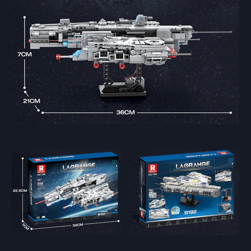Reobrix 786 Lagrange B192 Heavy Attack Aircraft – Technic-Klemmbaustein-Set mit 800+ Teilen, futuristisches Kampfflugzeug-Modell