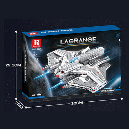 Reobrix 787 Lagrange MQ-25 Stingray Torpedo Bomber – 846 Teile Weltraum-Technic-Klemmbaustein-Set