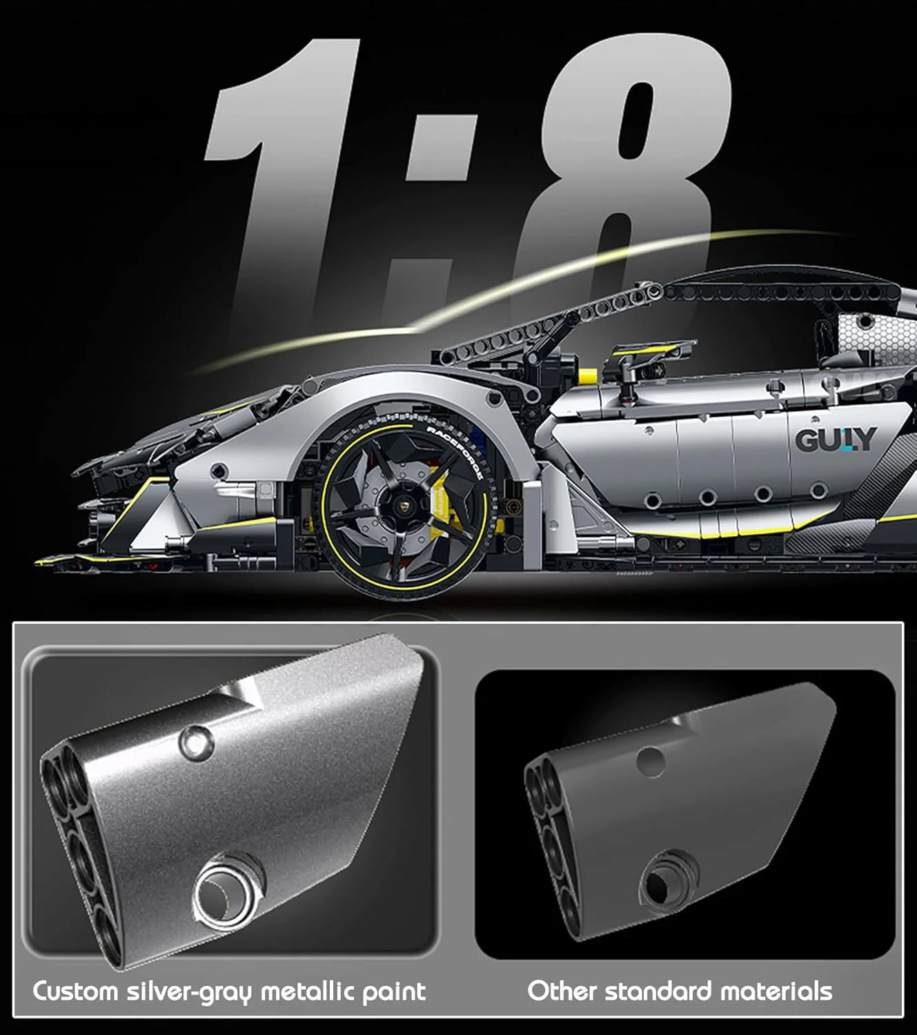 Guly One-Off Supercar 10638 Klemmbaustein-Set | Static Set