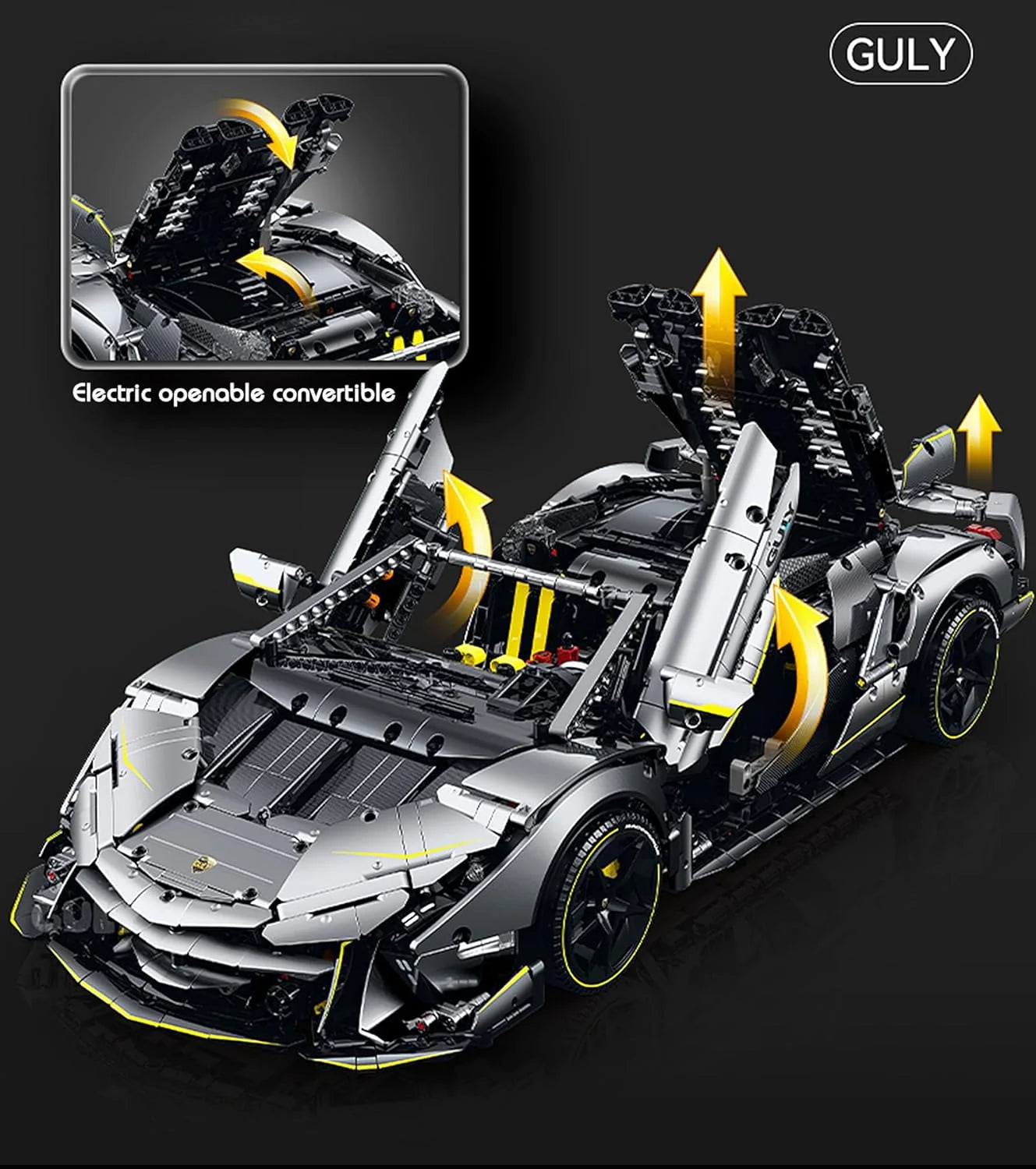 Guly One-Off Supercar 10638 Klemmbaustein-Set | Static Set