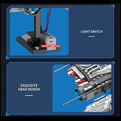 Reobrix 786 Lagrange B192 Heavy Attack Aircraft – Technic-Klemmbaustein-Set mit 800+ Teilen, futuristisches Kampfflugzeug-Modell