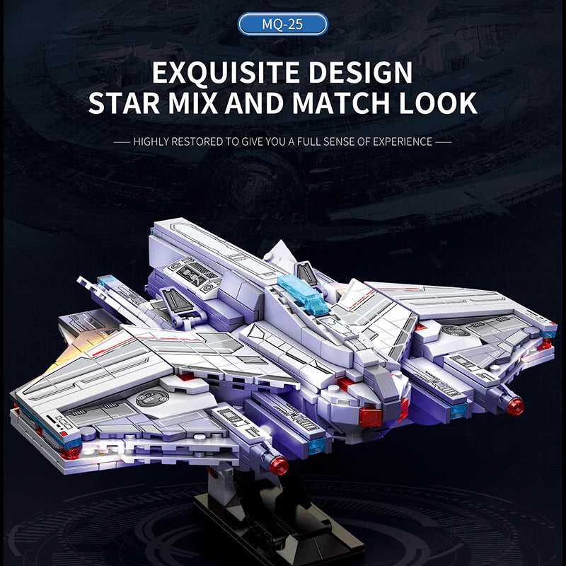 Reobrix 787 Lagrange MQ-25 Stingray Torpedo Bomber – 846 Teile Weltraum-Technic-Klemmbaustein-Set