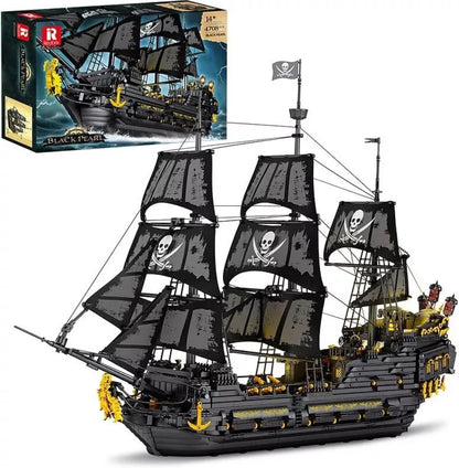 ReoBrix 66036 Black Pearl Piratenschiff-Set – 4910 Teile, High-Detail Klemmbaustein-Modell mit Funktionsdetails für Sammler