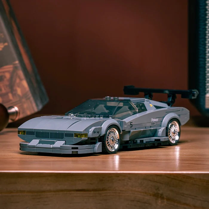 PB8819 70er Deutscher Klassiker Klemmbaustein Modellauto | Oldtimer Sportwagen Bausatz mit Displaybox | Sammlermodell