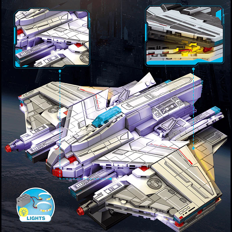 Reobrix 787 Lagrange MQ-25 Stingray Torpedo Bomber – 846 Teile Weltraum-Technic-Klemmbaustein-Set